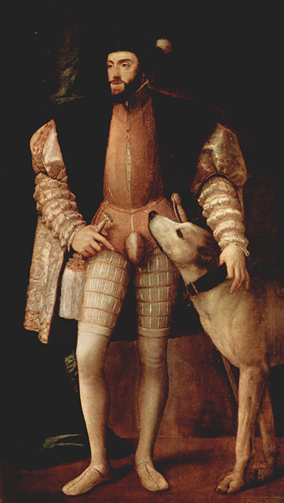 Portrait of Emperor Charles V with Dog Titian